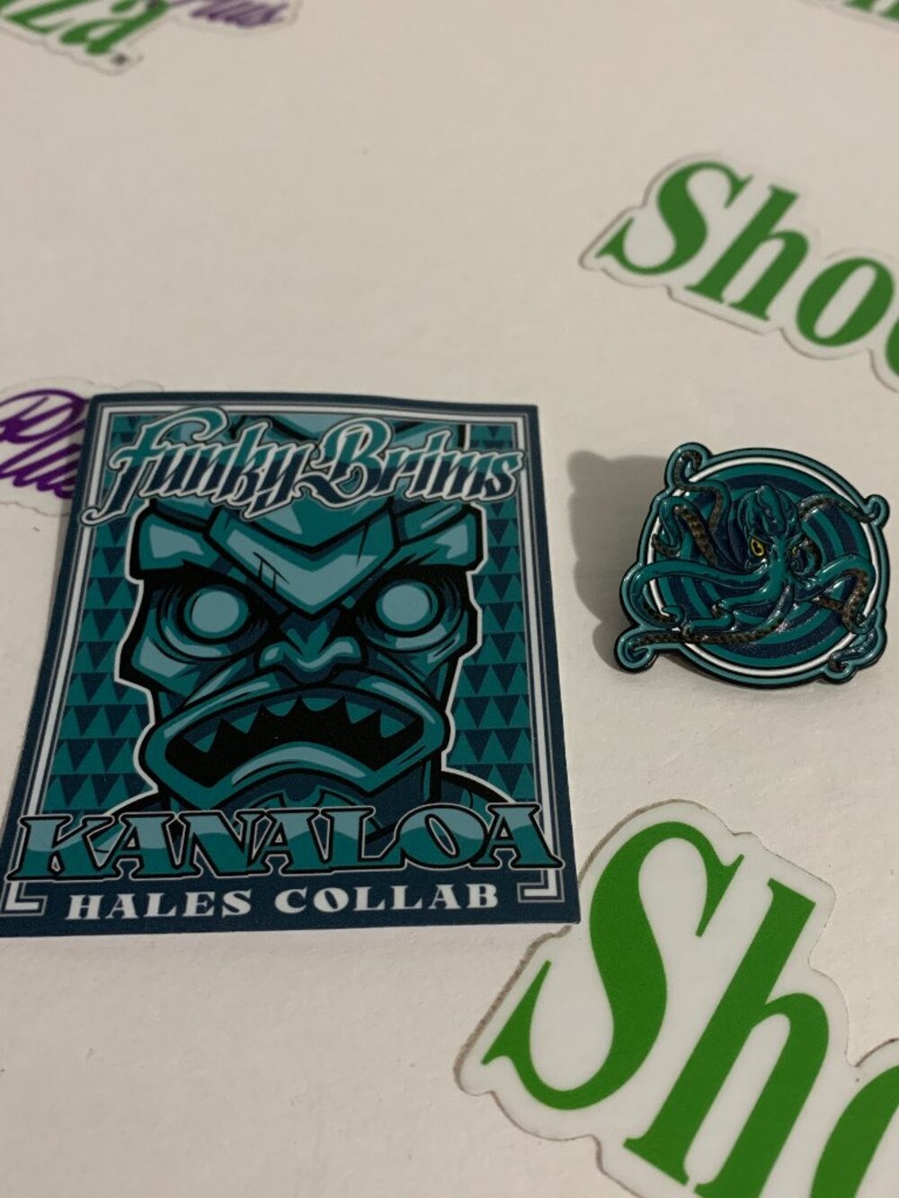 Funky Brims x Hales Speed Shop Hat Pin Kanaloa Octopus Squid Sea god #78 / 300